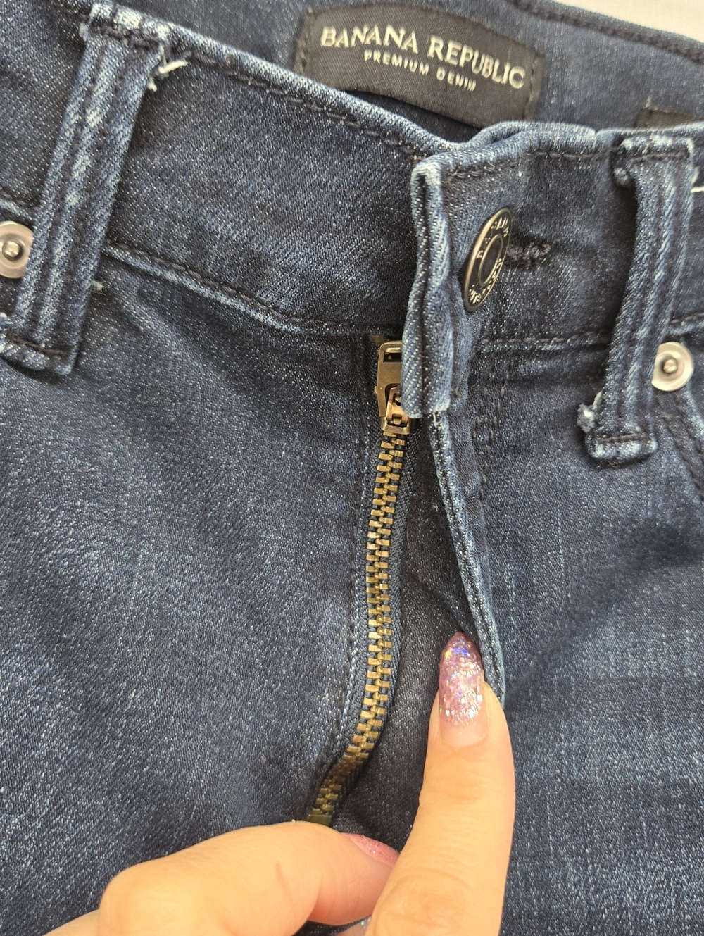 Banana Republic Skinny Jeans Womens 27P Blue Dark‎ Wash Denim Low Rise Zip Fly - Picture 6 of 14
